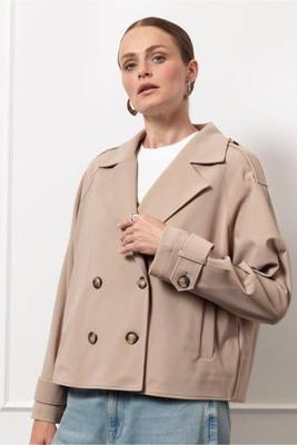 Cato bonded trenchcoat - latte - 12480