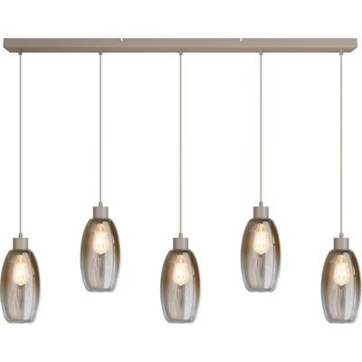 Masterlight Glazen hanglampOlive 5x Ø 15cm - zand - 2431-36-130-5-02-15