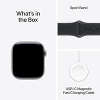 Apple Watch Series 11 GPS + Cellular 42 mm Aluminium kast Sport Band Zwart M/L - thumbnail