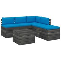 vidaXL 6-delige Loungeset met kussens pallet grenenhout - thumbnail