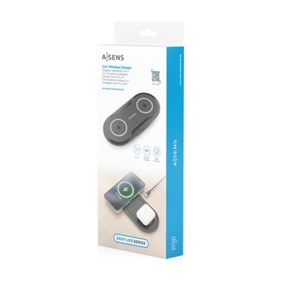 Draadloze oplader Aisens ASCH-15W2WC060-BK Zwart - thumbnail