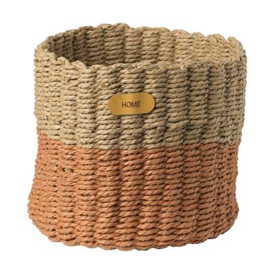 Mand Pleun - ø21x23 cm - bruin/oranje Mand Pleun - ø21x23 cm - bruin/oranje