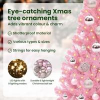 VidaXL Kunstmatig voorverlicht kerstboom met 150 led roze 120 cm pvc - thumbnail