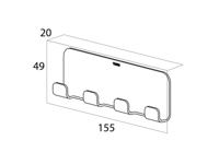 Tiger colar multihaak chroom - thumbnail