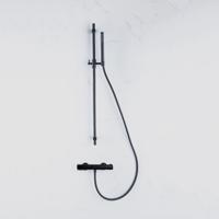 Fortifura Calvi douchekraan met glijstangset met staafhanddouche, gladde doucheslang mat zwart SW767488/SW496811/SW706210/SW377839 - thumbnail