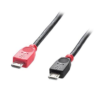 LINDY USB 2.0 kabel type Micro-B/Micro-B OTG, 0,5 m Micro-B stekker naar Micro-B stekker