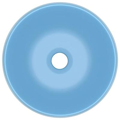 VidaXL Wastafel rond 40x15 cm keramiek mat lichtblauw