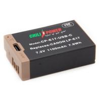 ChiliPower accu LP-E17 USB-C versie voor Canon - 1100mAh - thumbnail