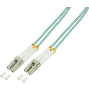 LogiLink FP3LC00 Glasvezel Optische vezel Aansluitkabel 0.50 m Turquoise [1x LC-stekker - 1x LC-stekker] 50/125 µ Multimode OM3