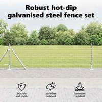 VidaXL Hek met paal zilver 0,8 x 10 m staal - thumbnail