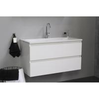 On-Line Onderkast - 100 cm - Voorgemonteerd - Acryl Wastafel - 1 Kraangat - Hoogglans Wit - thumbnail