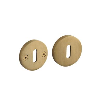 Sleutelrozetten éénzijdig verdekt ø55x8mm met nokken ø8mm PVD messing mat Sleutelrozetten éénzijdig verdekt ø55x8mm met nokken ø8mm PVD messing mat