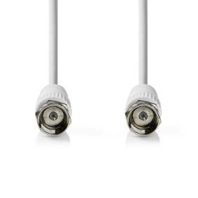 Nedis CSGL41000WT50 Satelliet- En Antennekabel F-male F-male Vernikkeld 75 Ohm Dubbel Afgeschermd 5.00 M Rond Pvc Wit Label