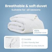 VidaXL Dekbed wit 200 x 155 x 4 cm polyester - thumbnail