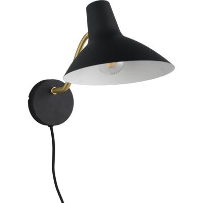 LED Wandlamp - Wandverlichting - Trion Fellar - E27 Fitting - IP20 - Zwart/Goud - Metaal