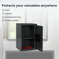 VidaXL Digitale kluis met slot donkergrijs 40 x 35 x 60 cm staal - thumbnail