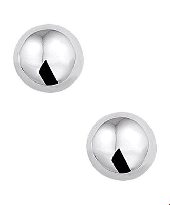 Oorknoppen Halfbol zilver 10 mm x 10 mm