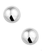 Oorknoppen Halfbol zilver 10 mm x 10 mm - thumbnail