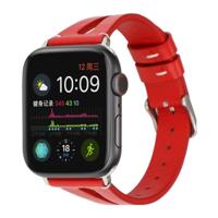 Eenvoudige V-vormige lederen band voor Apple Watch Series 5 & 4 44mm/3 & 2 & 1 42mm (rood) - thumbnail