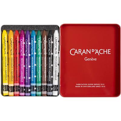 Caran Dache Caran d'ache neocolor ii, l: 10 cm, dikte 8,5 mm, diverse kleuren, 10 stuk/ 1 doos
