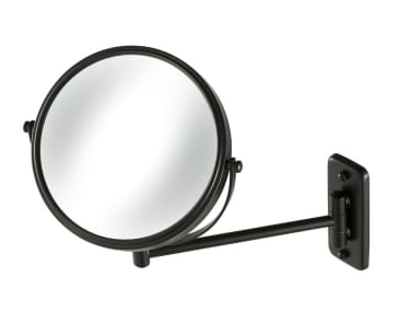 Plieger Scheerspiegel Geesa Mat Zwart Ø20 cm Wandmodel 3x Vergrotend Zwenkbaar Mat Zwart