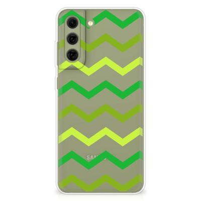 Samsung Galaxy S21FE | TPU bumper | Zigzag Groen Samsung Galaxy S21FE | TPU bumper | Zigzag Groen