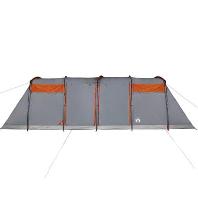 Tunneltent 10-persoons waterdicht grijs en oranje Tunneltent 10-persoons waterdicht grijs en oranje