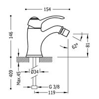 Bidetmengkraan Tres Clasic 1-hendel Chroom Tres - thumbnail