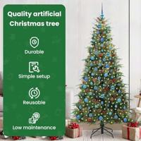 VidaXL Kunstmatige inklapbare kerstboom groen 210 cm pe en pvc - thumbnail