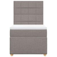 Boxspring met matras stof taupe 80x200 cm - thumbnail