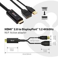 club3D CAC-1331 HDMI / DisplayPort Adapter [1x HDMI - 1x DisplayPort] Zwart - thumbnail