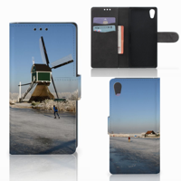 Sony Xperia XA1 Flip Cover Schaatsers - thumbnail