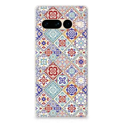 Google Pixel 7 Pro | TPU | Siliconen hoesje | Tiles Color