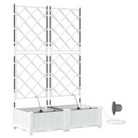 Tuin Bloempot 2 pcs Wit Staal - thumbnail