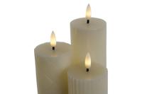 Kaars LED Home ESPRIT Beige 5,5 x 5,5 x 13,5 cm (AA) - thumbnail