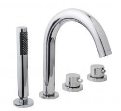 Caral 4-gats badrandthermostaat chroom afbouwset Caral 4-gats badrandthermostaat chroom afbouwset