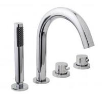 Wiesbaden Caral 4-gats badrandthermostaat chroom afbouwset - thumbnail