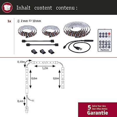 Paulmann TV Strips 65 Zoll 78881 LED-strip basisset Met USB-aansluiting 5 V 2.4 m RGB 1 set(s)