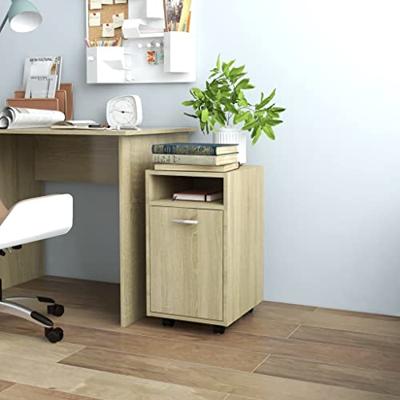 VidaXL Bijzetkast met wielen 33x38x60 cm bewerkt hout sonoma eiken
