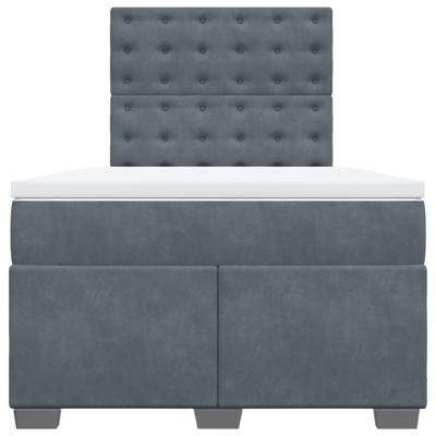 Boxspring met matras fluweel donkergrijs 120x200 cm - thumbnail