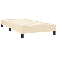 Boxspring met matras stof crèmekleurig 200x200 cm - thumbnail