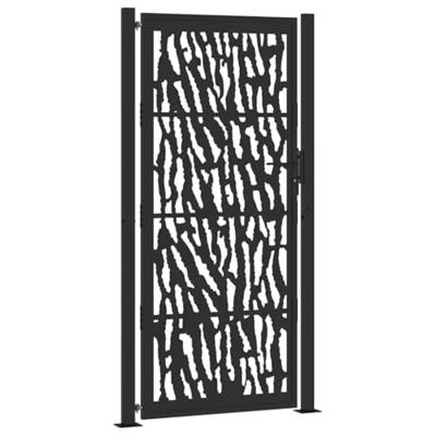 Poort met sporenontwerp 105x205 cm staal zwart Poort met sporenontwerp 105x205 cm staal zwart