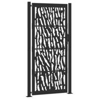 Poort met sporenontwerp 105x205 cm staal zwart - thumbnail