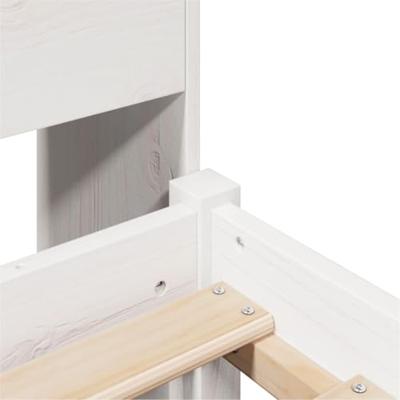 Bed met boekenkast zonder matras grenenhout wit 90x190 cm