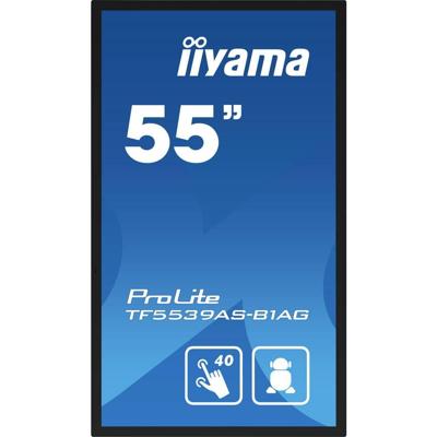 IIYAMA TF5539AS-B1AG 139,7 cm 55 inch PCAP anti-glare bezel free Android 11 OS 40-Points Touch Screen 3840 x 2160 IPS Panel 24/7 [Energieklasse F] (TF5539AS-B1AG)