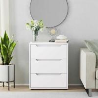 Dressoir VISNES 60x40x73 cm bewerkt hout wit - thumbnail