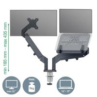 Leitz Monitor+Laptoparm Ergo Monitorbeugel 81,3 cm (32) Donkergrijs In hoogte verstelbaar, Kantelbaar en zwenkbaar, Draaibaar - thumbnail