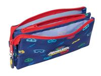 Pennenetui met 3 vakken PJ Masks Ready Marineblauw 22 x 12 x 3 cm - thumbnail