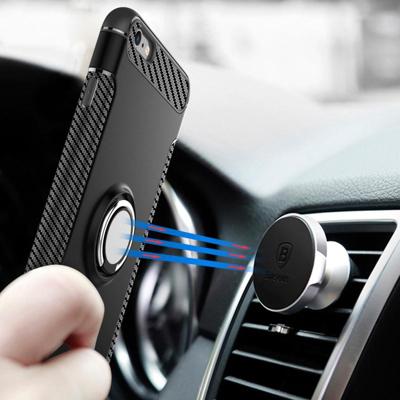 Voor iPhone 6 Plus & 6s Plus magnetische 360 graden rotatie Ring Armor beschermende Case(Blue)