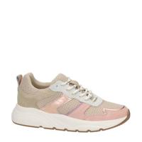 Nelson suède sneakers beige/roze - thumbnail